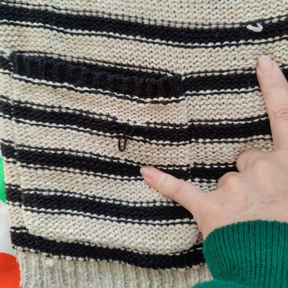 Black and Oatmeal Striped Open Front Cardigan Size Small | Ann Taylor Loft - Picture 6 of 11